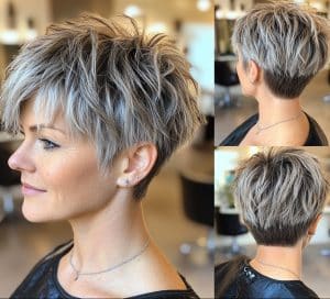Ash Blonde Shaggy Pixie Hair