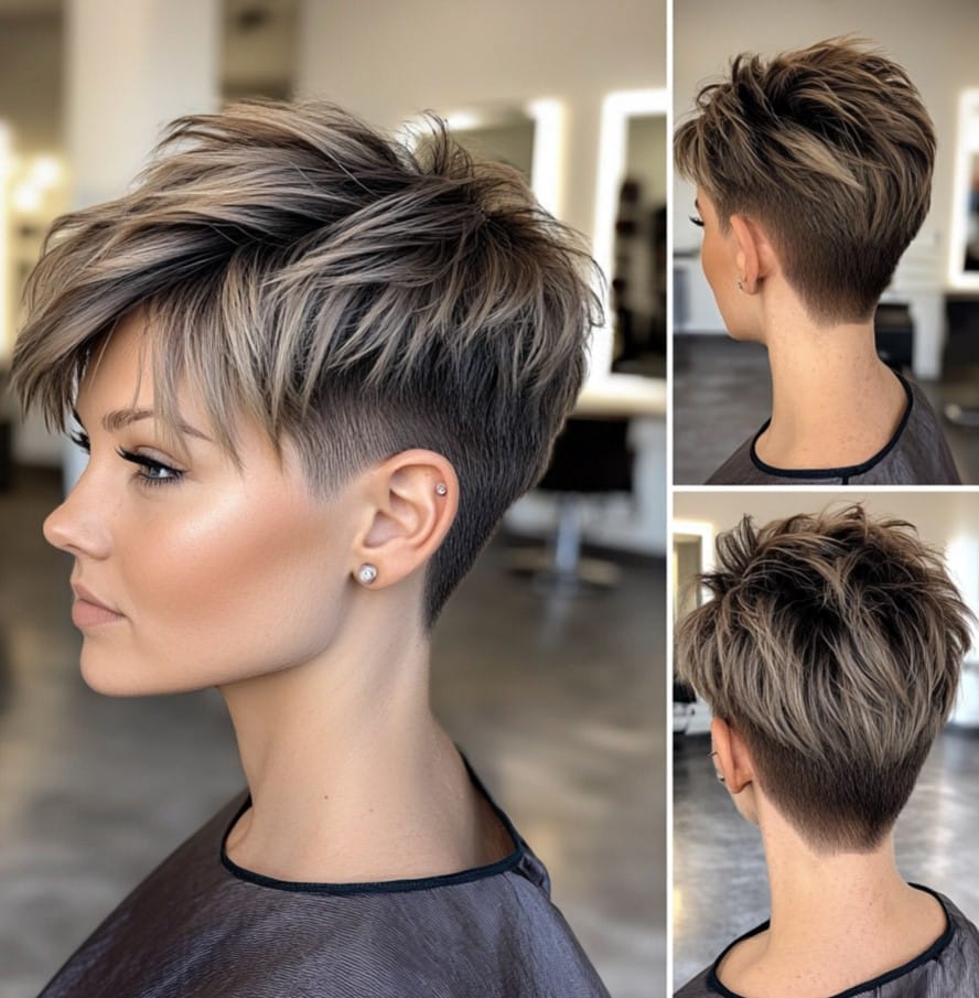Ash Blonde Textured Pixie Hair