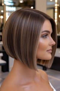 Ash Brown Blunt Bob Hair
