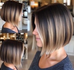 Blonde Ombre Inverted Bob Hair