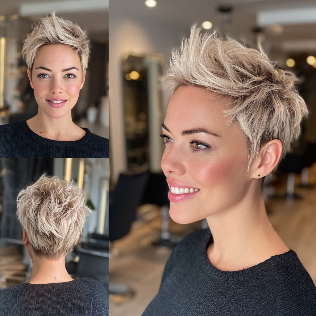 Champagne Blonde Pixie Hair