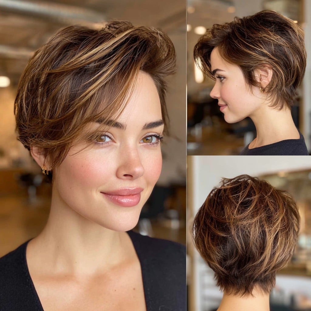 Chestnut Brown Pixie Hair