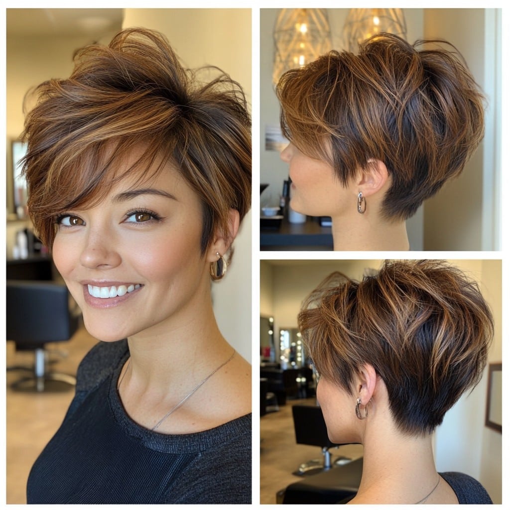 Chestnut Brown with Caramel Highlights