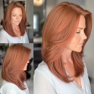 Copper Auburn Layered Hair