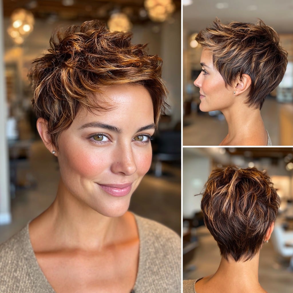 Copper Brown Pixie Hair