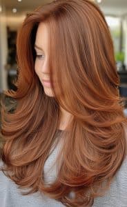 Copper Chestnut Layered Hair