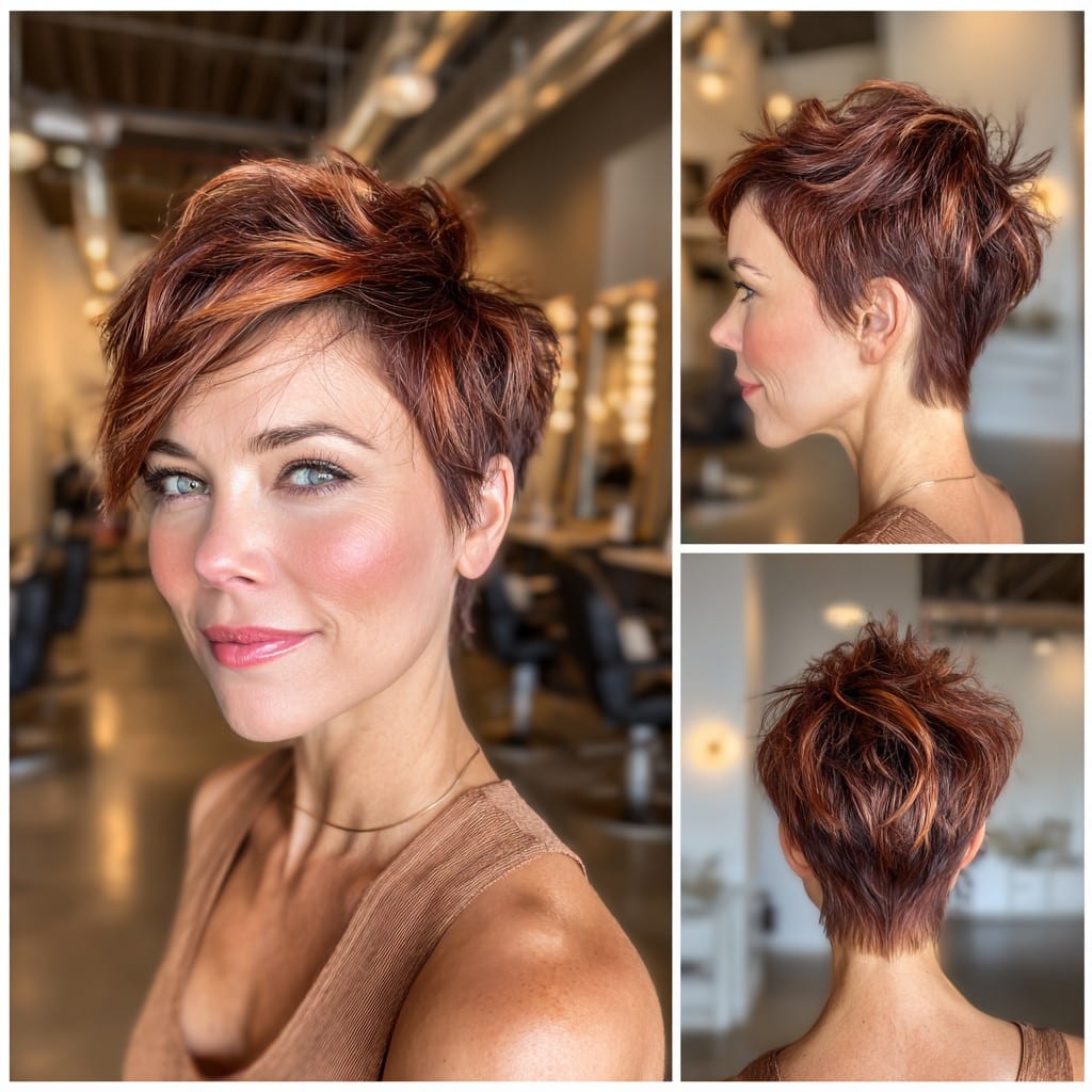 Copper Flame Pixie Hair