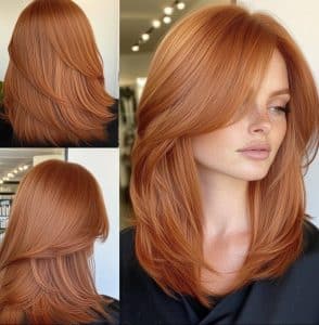 Copper Red Layerd  Hair
