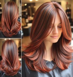 Fiery Copper Highlights Hair