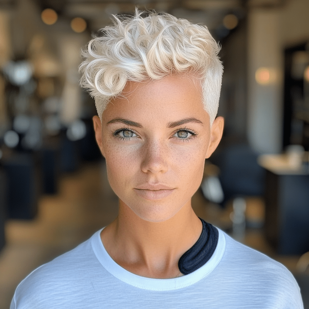 Frosted Platinum Blonde Hair