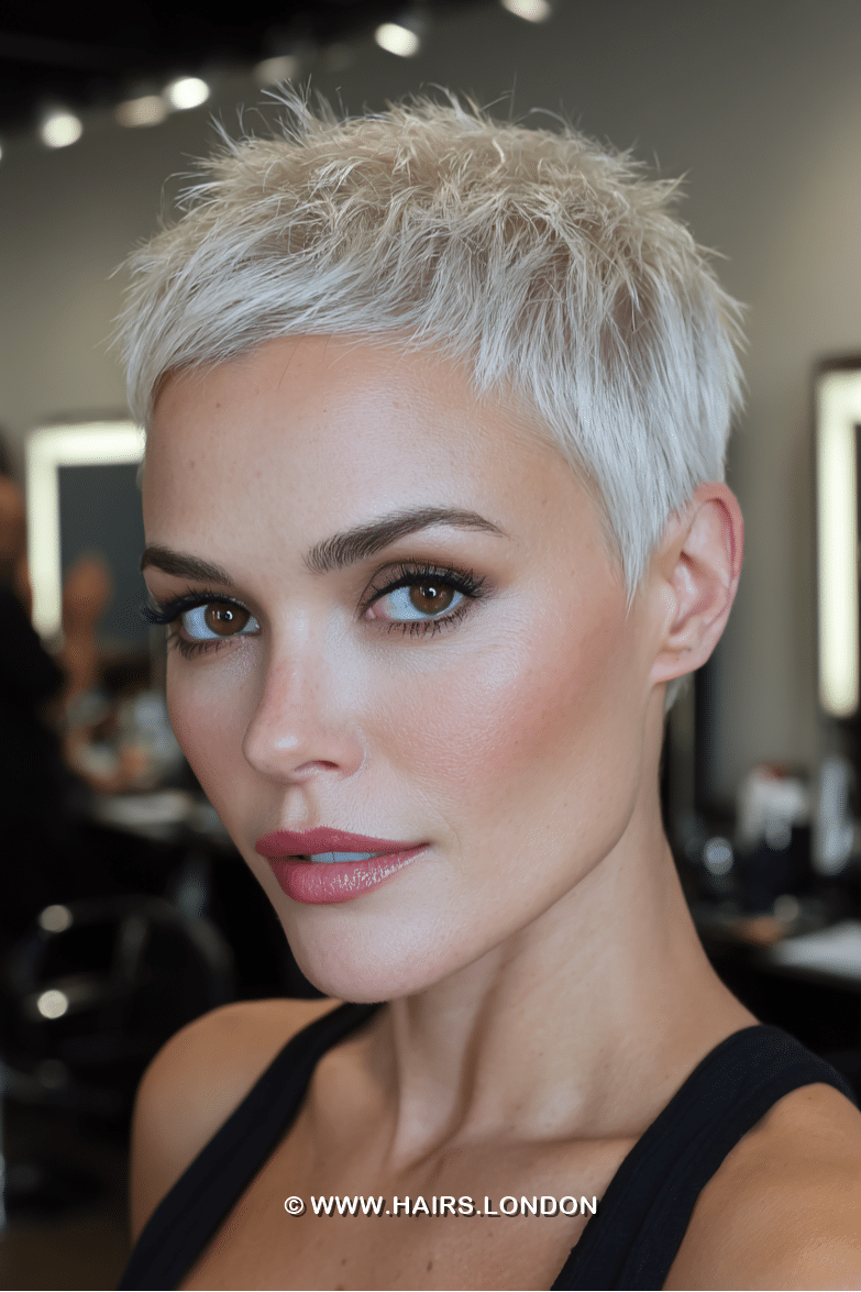Frosted Platinum Pixie Hair