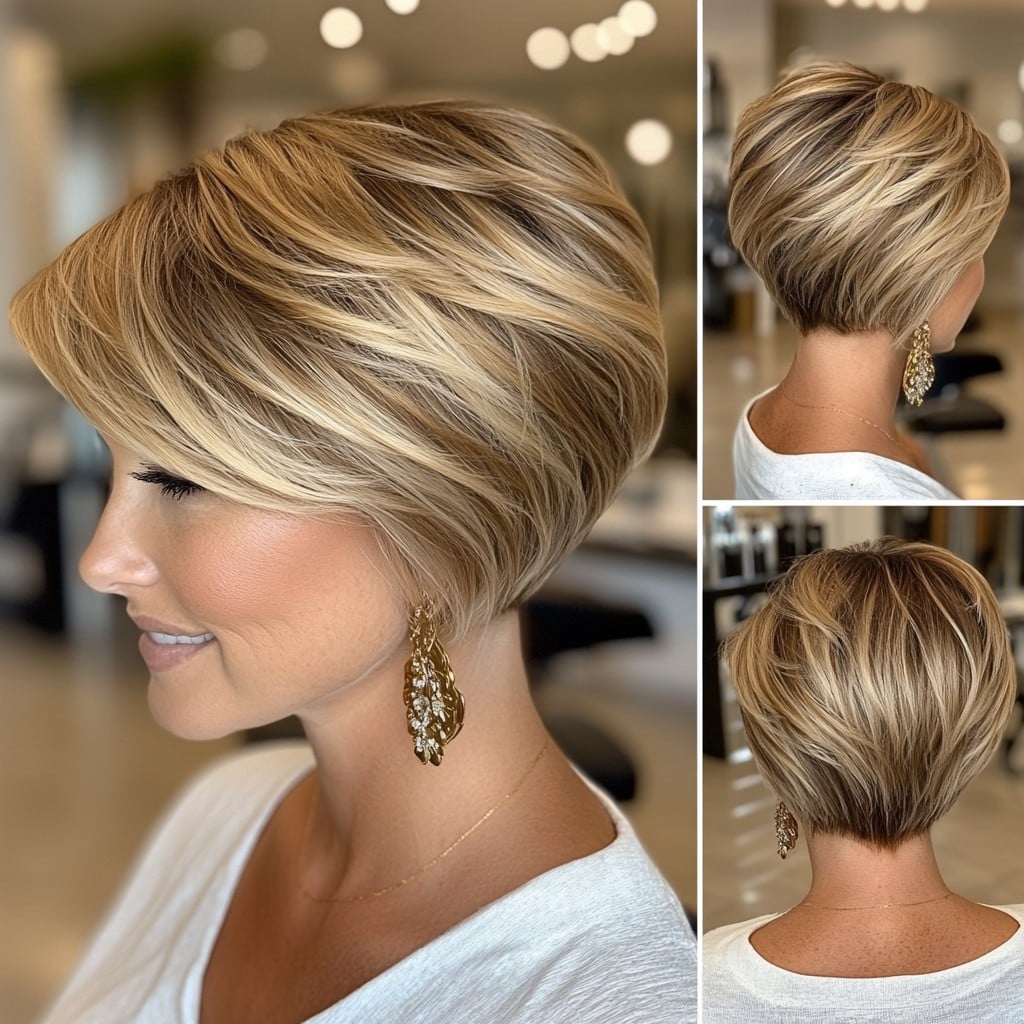 Golden Blonde Asymmetrical Pixie