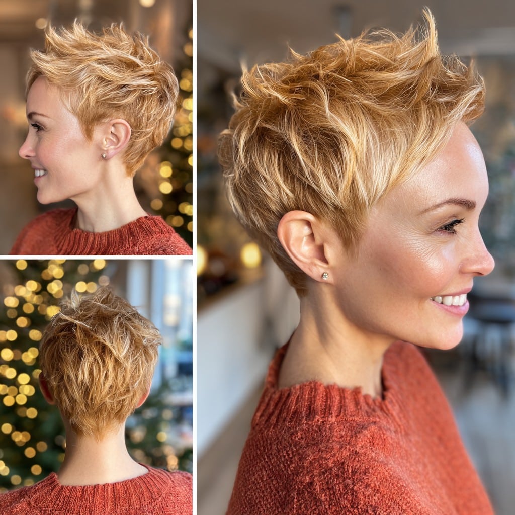 Golden Blonde Spiky Pixie Hair