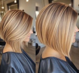 Honey Blonde Balayage Bob Hair