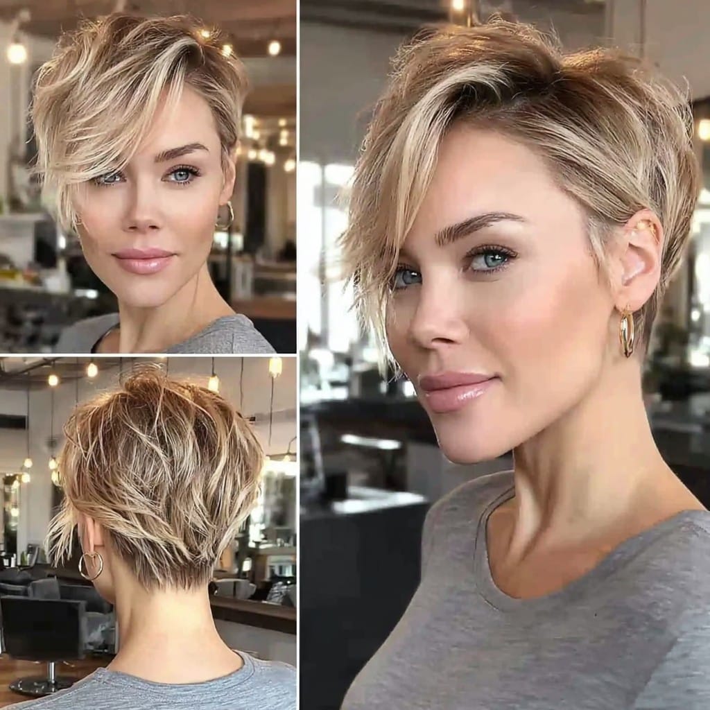 Honey Blonde Pixie Bob Hair