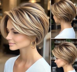 Honey Blonde Pixie Bob Hair
