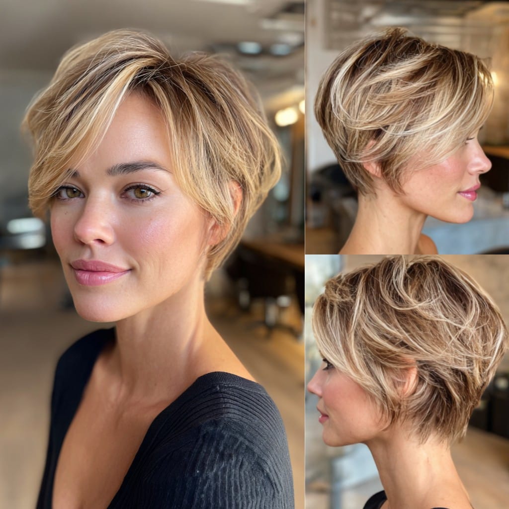 Honey Blonde Pixie Bob Hair