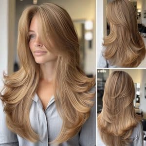 Honey Caramel Layered Hair