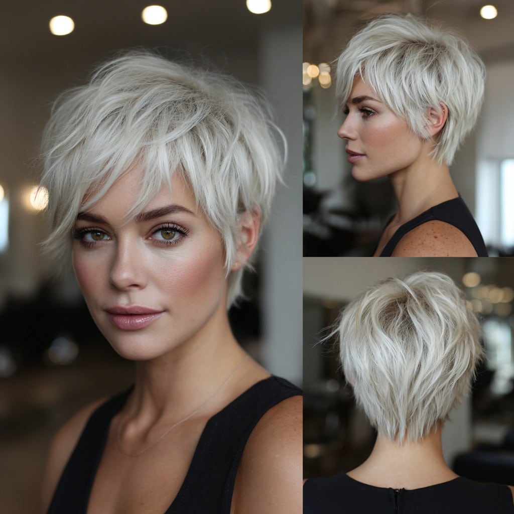 Icy Platinum Pixie Hair