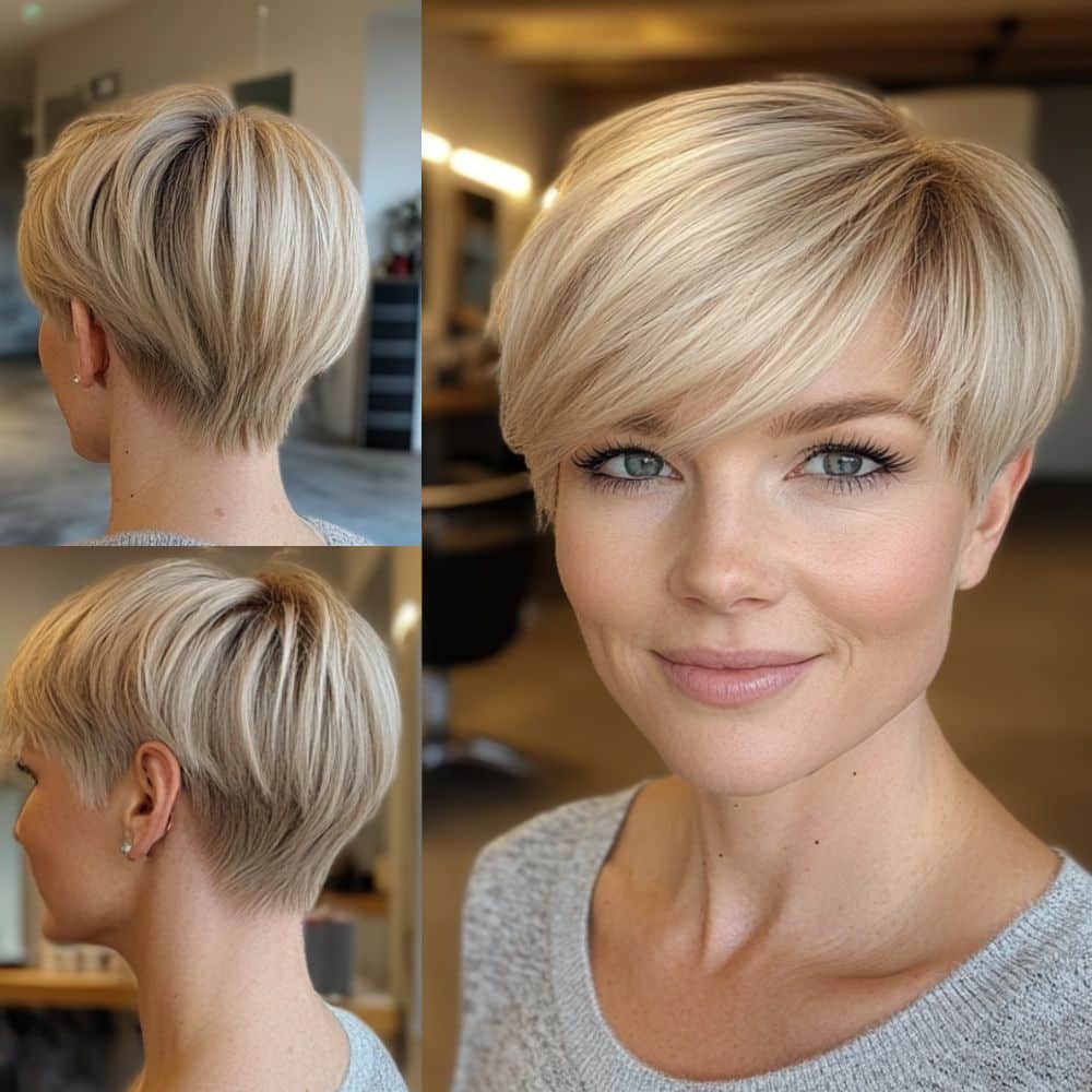 Light Silky Blonde Pixie Hair