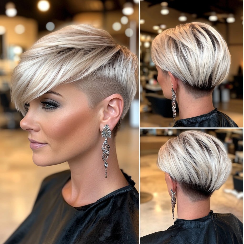 Platinum Blonde Undercut Pixie