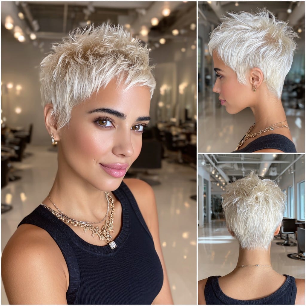 Platinum Textured Pixie Hair