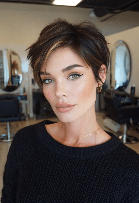 Rich Espresso Brown with Honey Highlights Hair