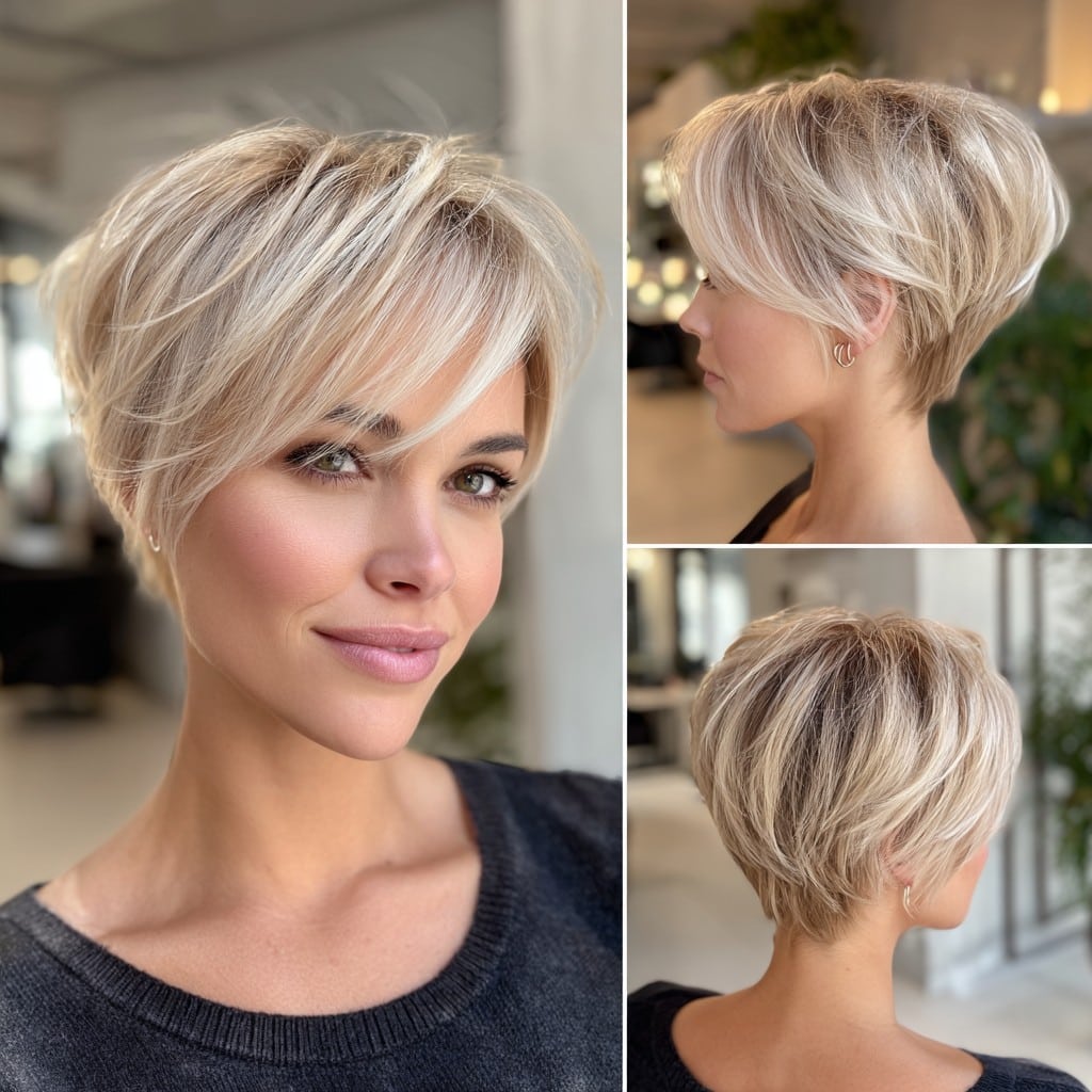 Sandy Blonde Pixie Hair