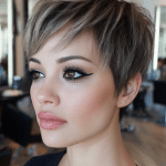 Smoky Mushroom Ash Pixie Hair