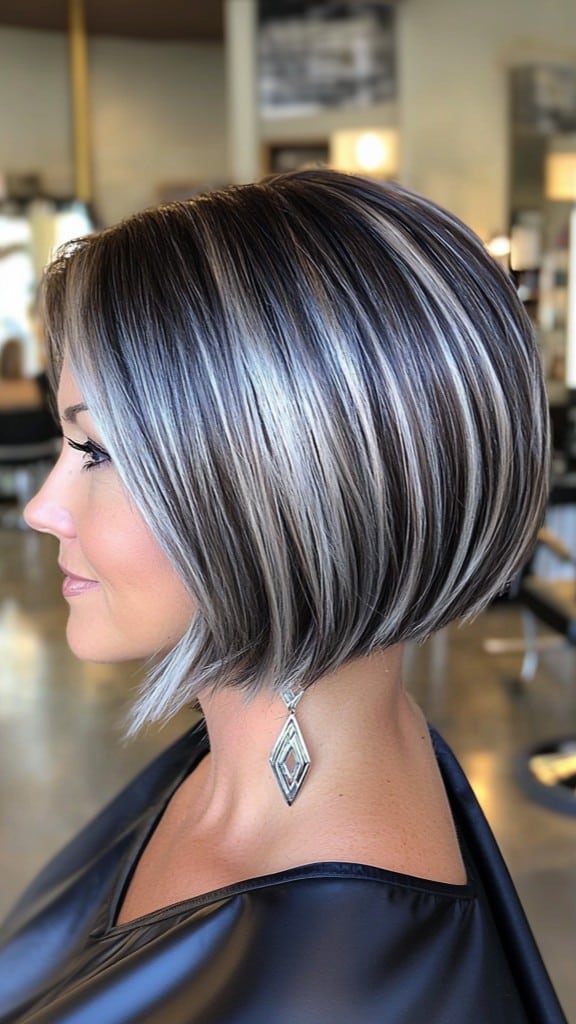 Silver Balayage Bob Hair