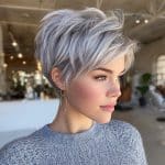 Silver Blonde Pixie Bob Hair