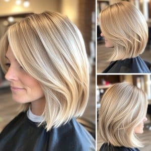 Soft Beige Blonde Bob Hair
