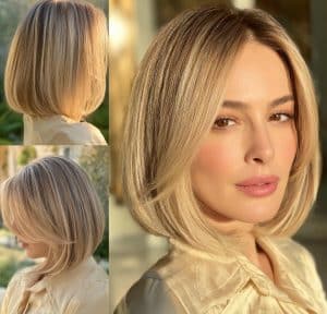 Soft Golden Blonde Bob Hair