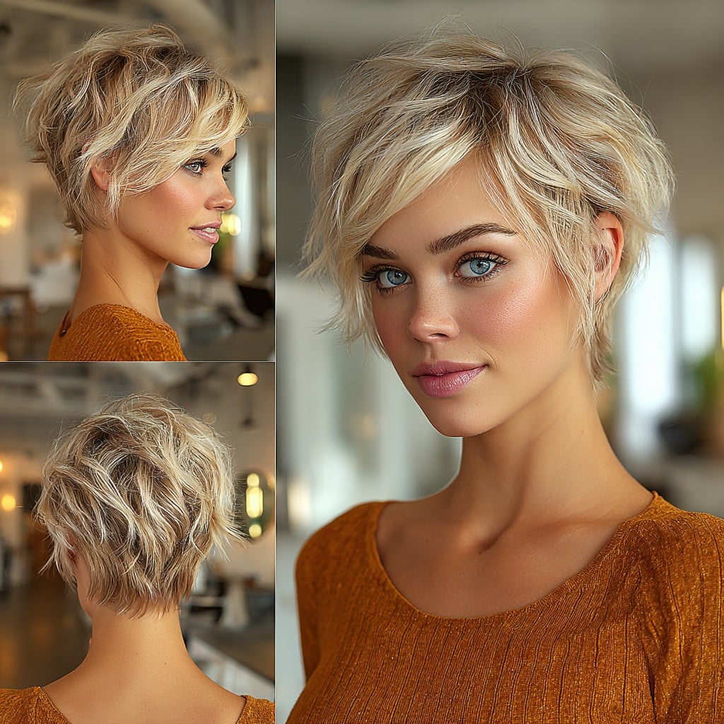 Textured Blonde Pixie Hair