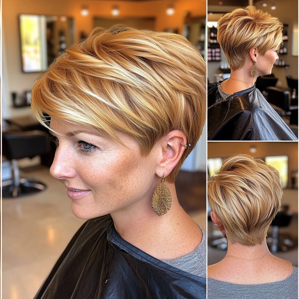 Warm Caramel Pixie Hair