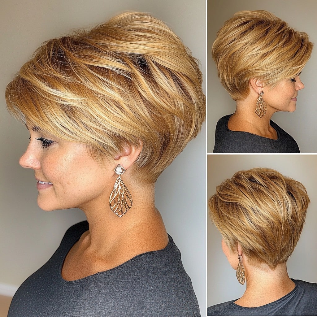Warm Golden Blonde Pixie Hair