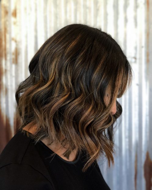 A-Line Lob with Layers and Balayage