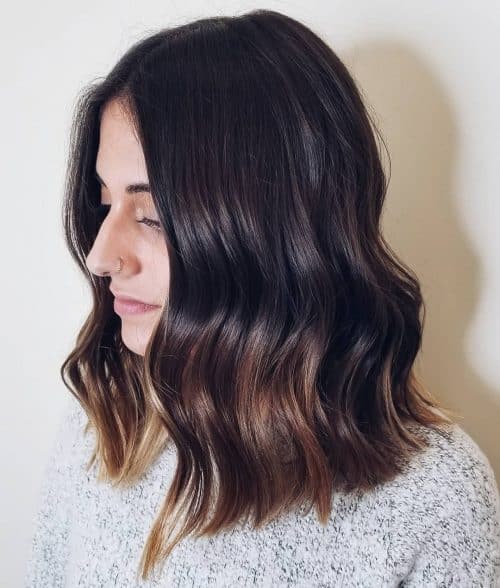 A longer shoulder-length hair