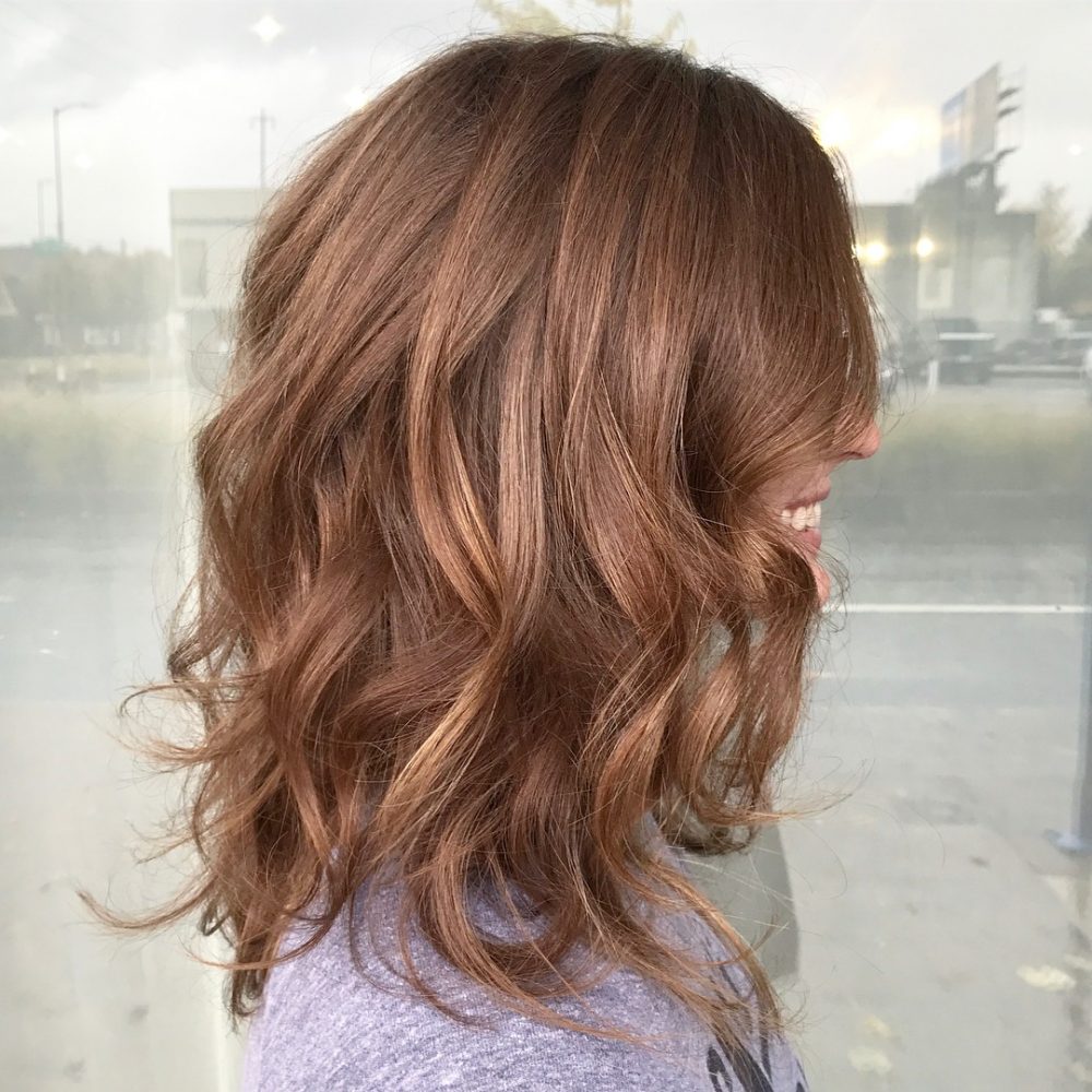 A lovely textured lob for thick hair