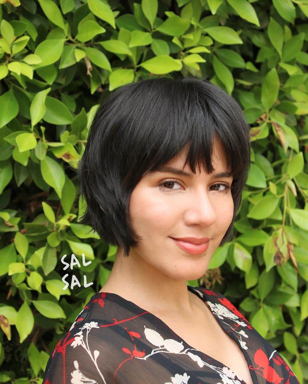 A Short Bob with Long Bangs