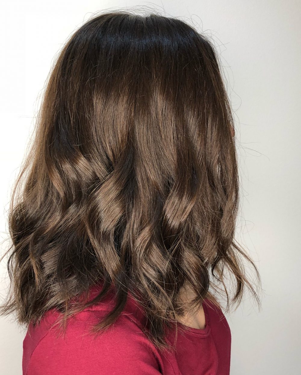 A superb chestnut brown colored bob with textured layers