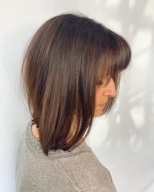 Angled Long Bob with Wispy Bangs