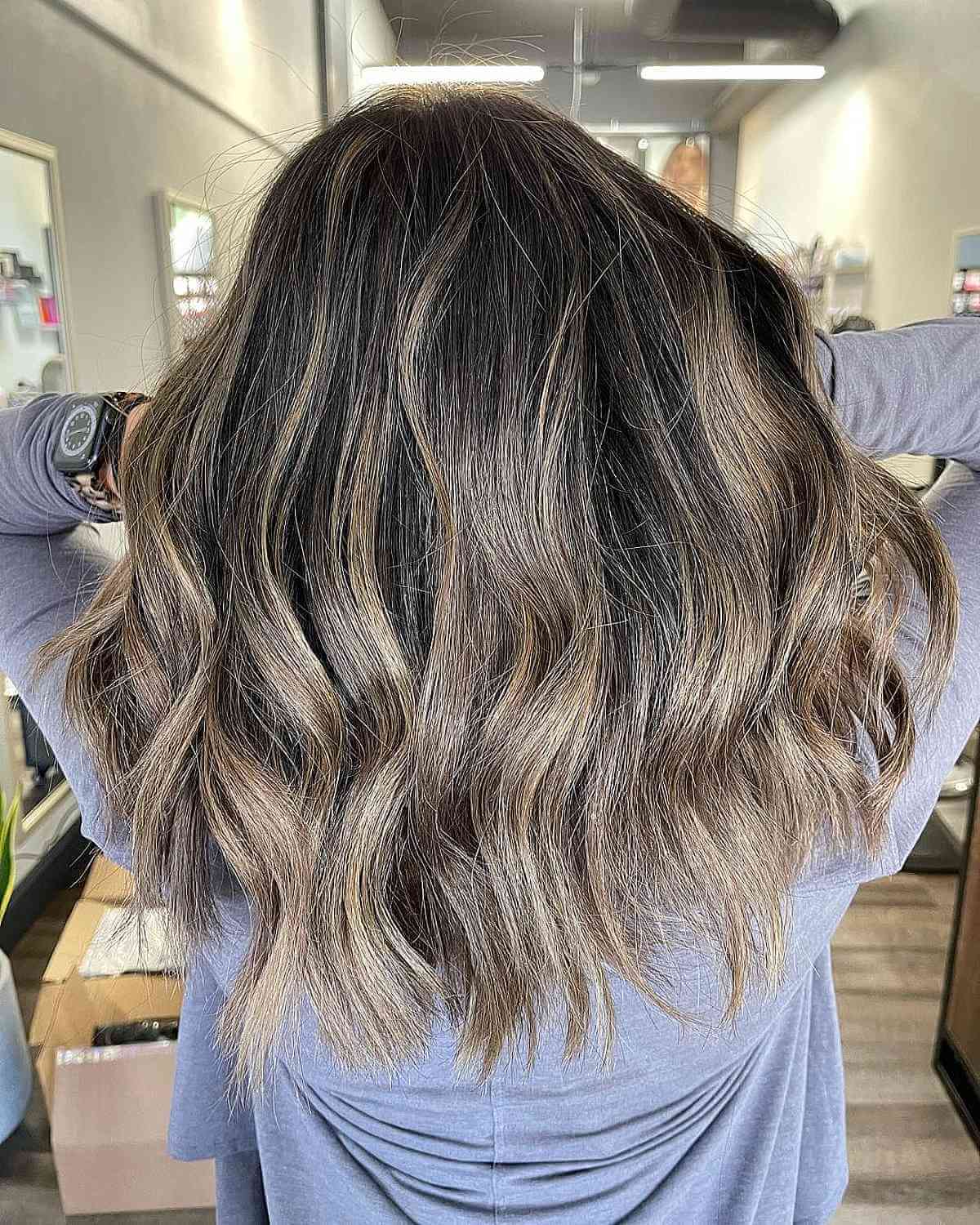 Ash Blonde Partial Balayage Ombre