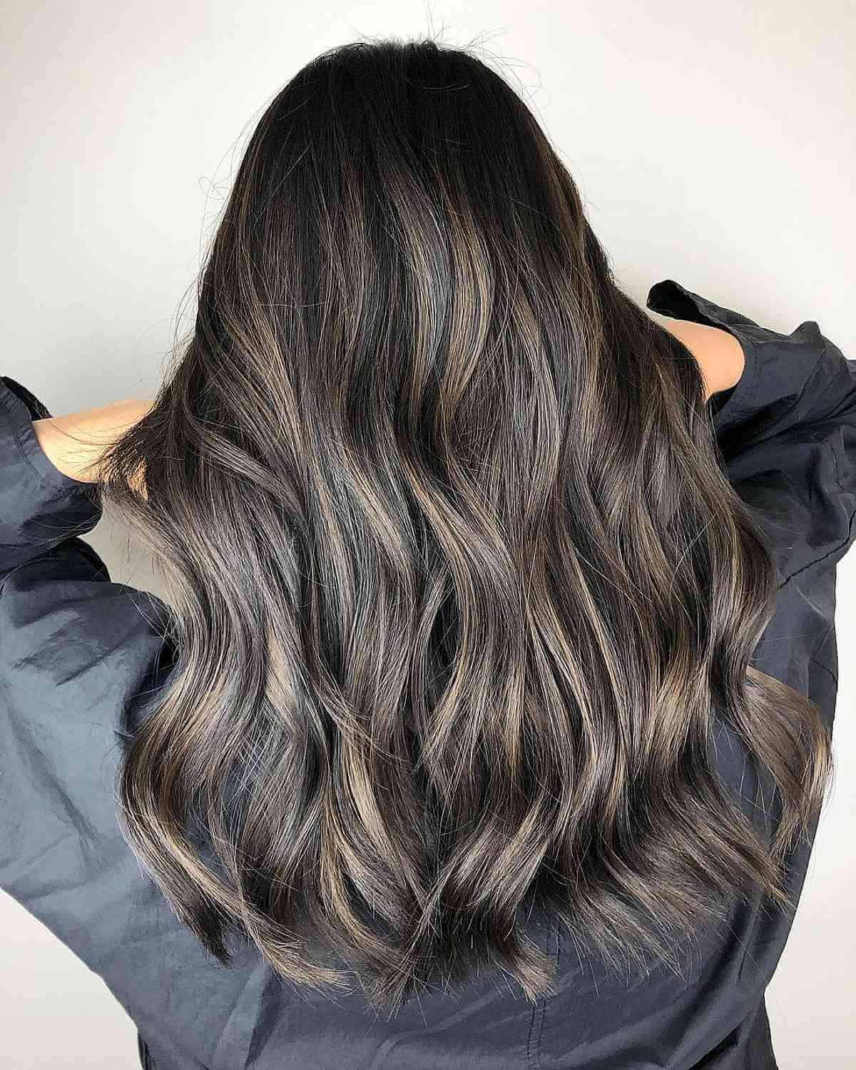 Ash Brown Partial Balayage Ombre