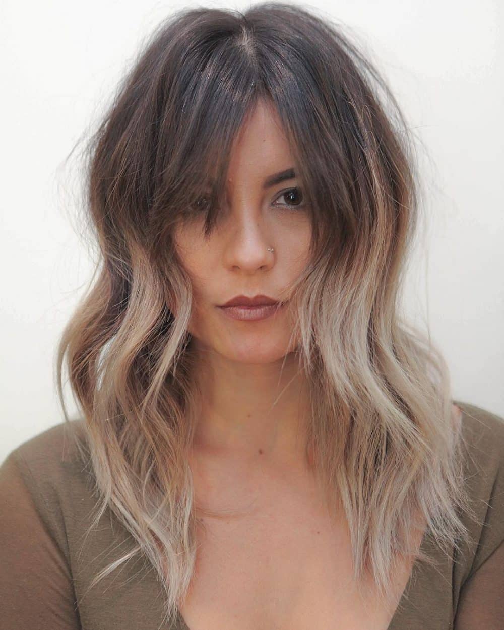 Ashy Ombre Medium Length Hairstyle