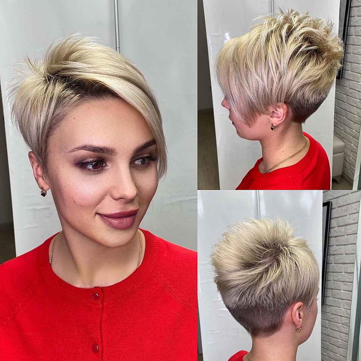 Asymmetrical spiky pixie