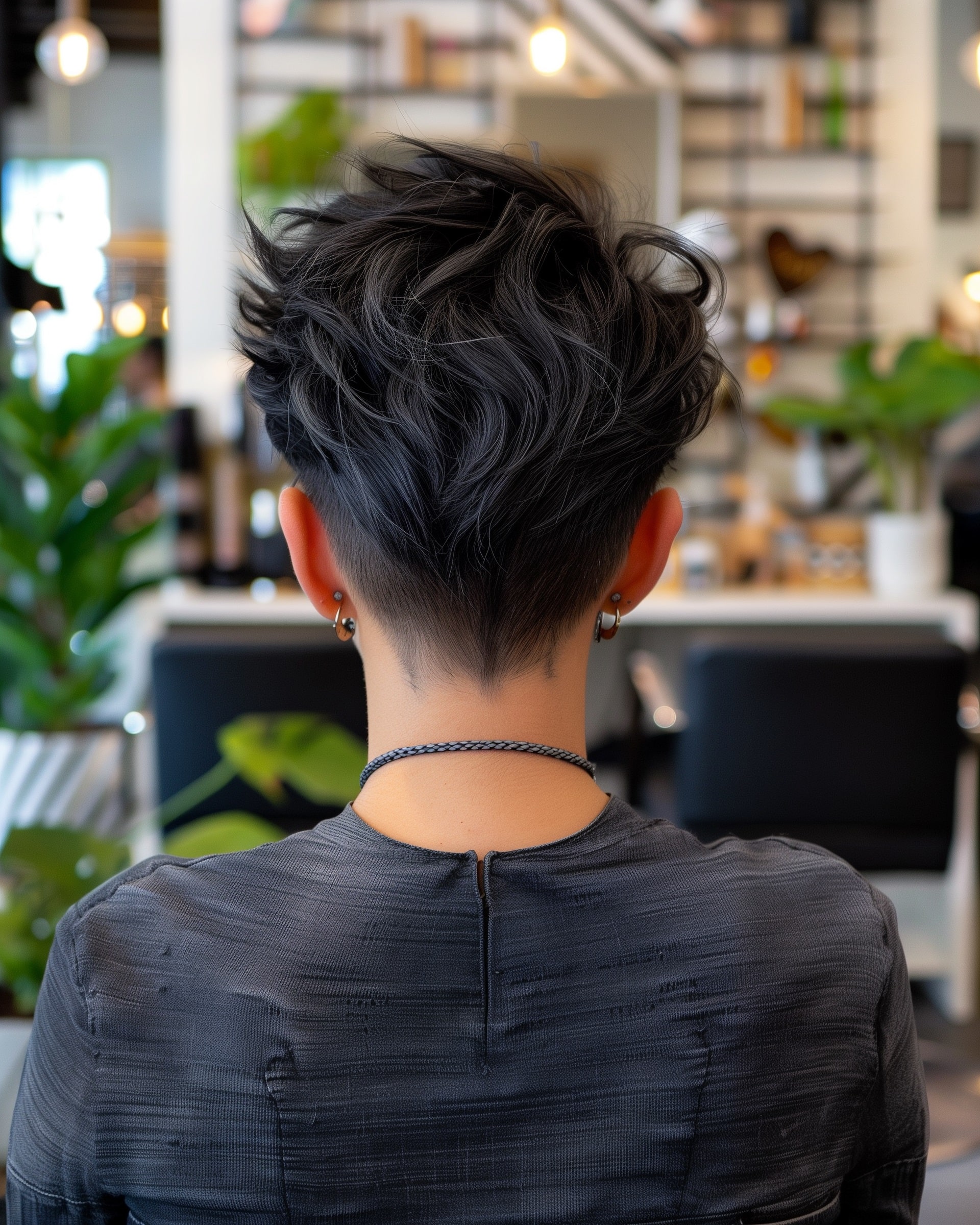 asymmetrical textured pixie cut