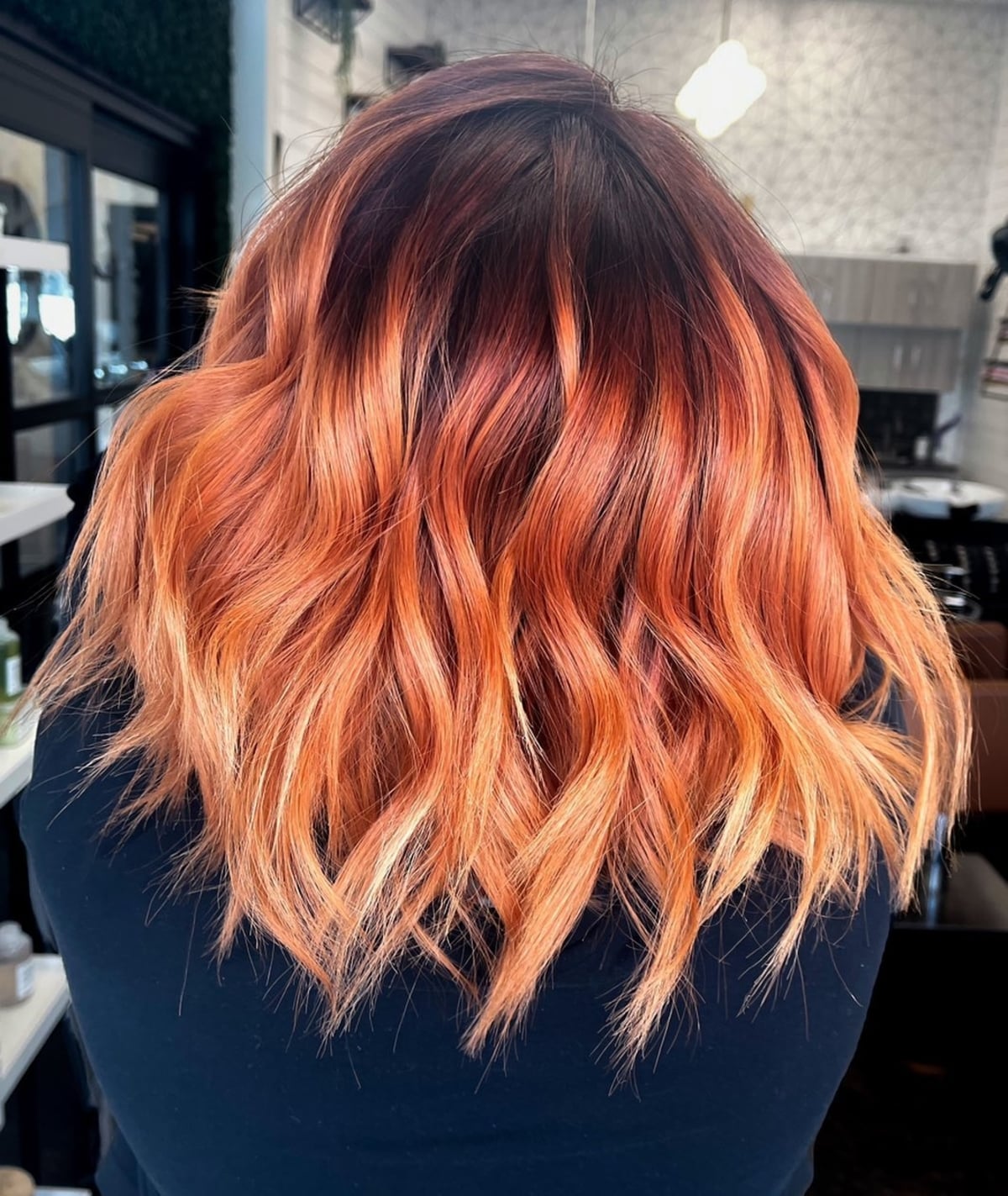 Auburn to strawberry blonde ombre