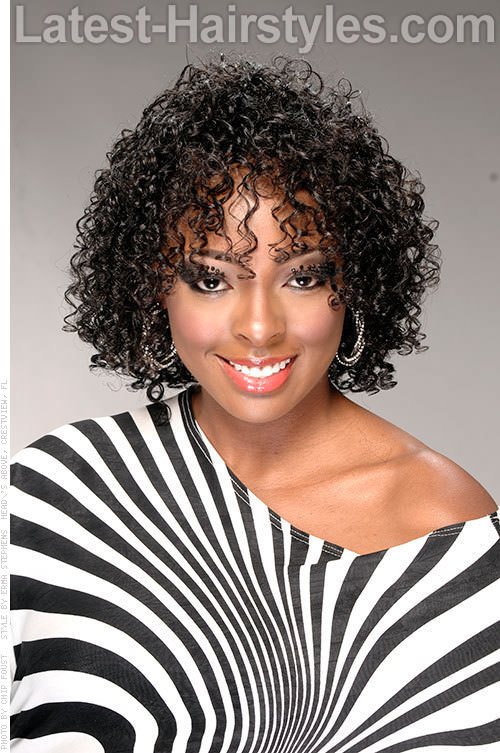 Awesome naturally curly bangs for black women