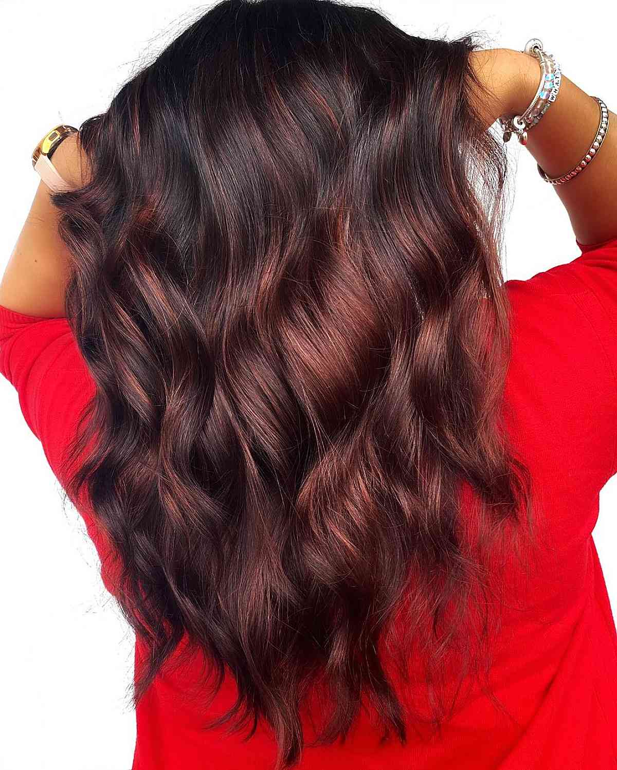 balayage burgundy hairstyle